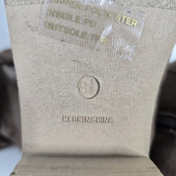 JC Brown Faux Suede Ladder Side Cut Out Knee High Boots 8.5 Low Heel - Picture 9 of 12